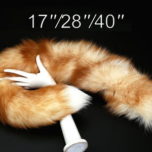 Real fox fur fox tail cosplay wolf tail cat tail kitten tail petplay tail kittenplay tail anime cosplay tail furry tail soft animal tail