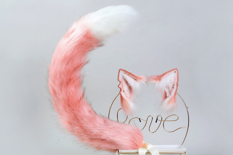 Pink Cat Ear and Tail Set Petplay Ear Kitten Tail Plug Cat Etsy