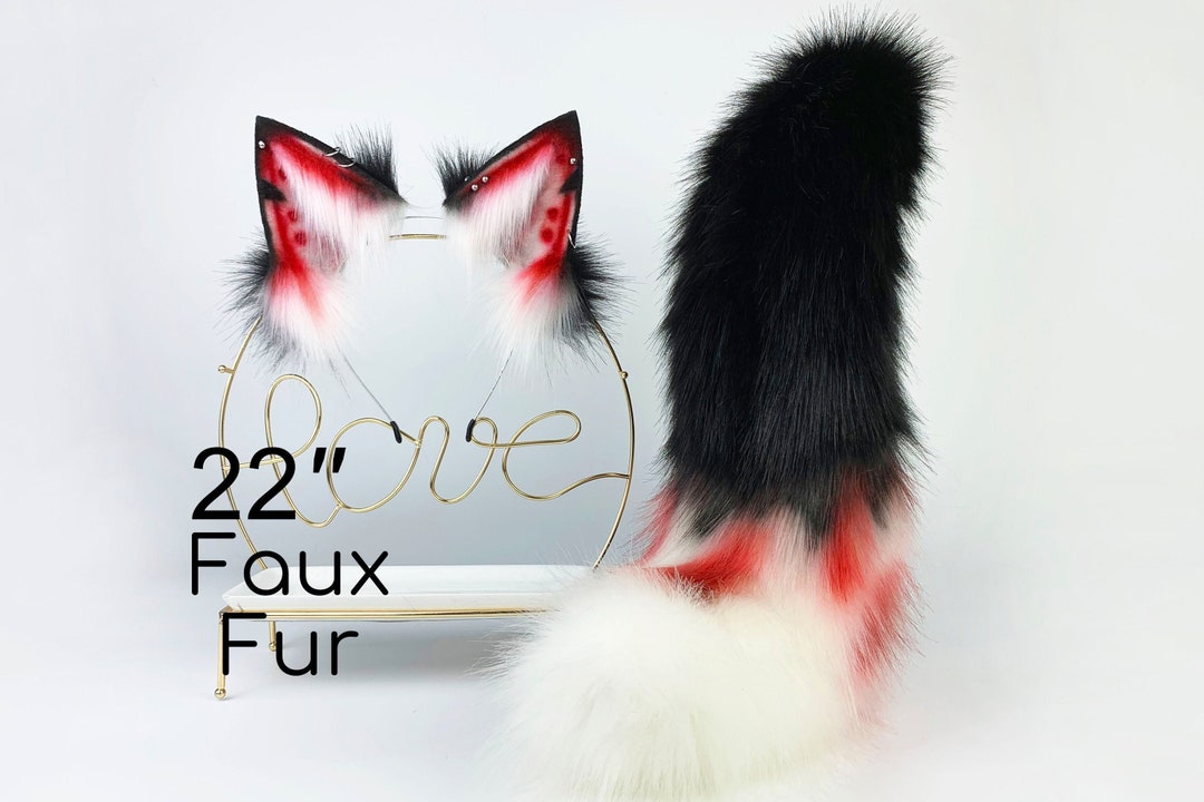 Wolf Ear and Tail Set Realistic Faux Fur Fox Ear and Tail Set Anime