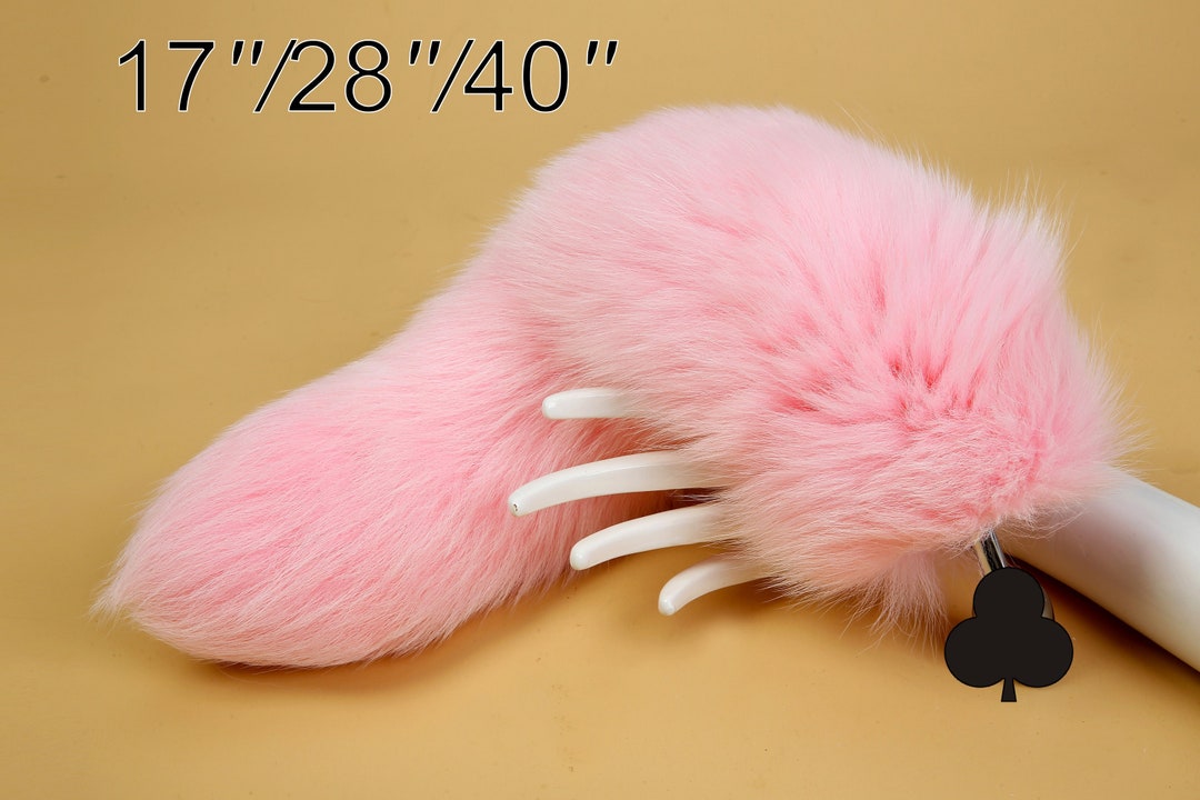 Pink Fox Tail Butt Plug Fox Tail Plug Wolf Tail Plug Anal Tail Etsy