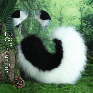 Schwarz weiß Schäferhund Schwanz und Ohren Set Shiba Inu Hund Ohren und Schwanz Set Tier Cosplay Petplay Welpen Ohren und Schwanz Set Welpen Mädchen Kemonomimi