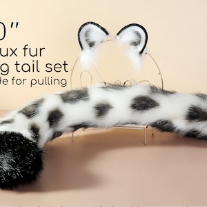 Weiß Kunstpelz Schnee Leopard Ohren und Schwanz Set Schnee Leopard Cosplay Ohr und Schwanz Set Tiger Schwanz und Ohr Tiger Ohr und Schwanz Set Halloween Geschenk
