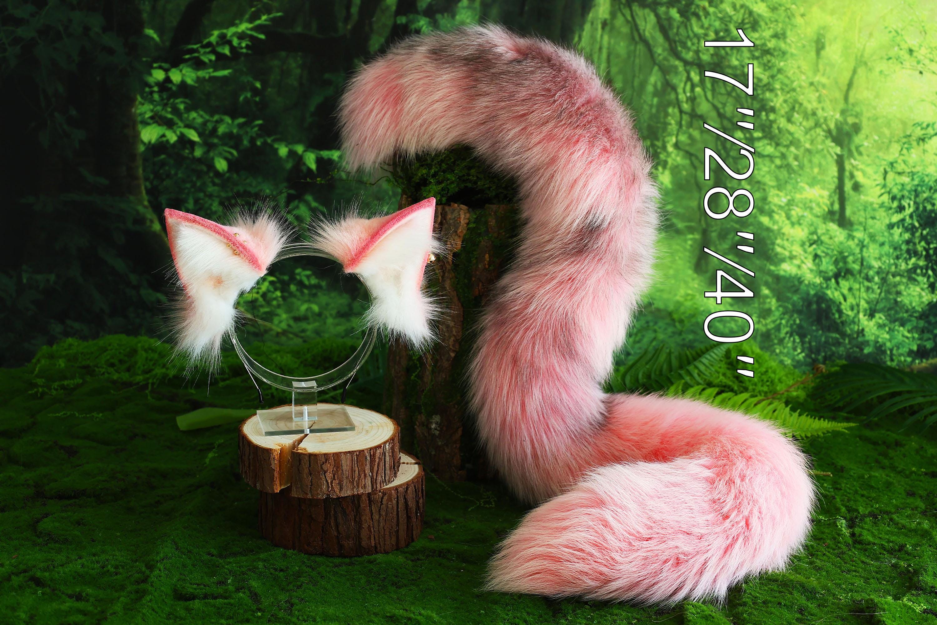 XEPST Katze Cosplay Set – Rosa Schwanz, Ohren & Glockenhalsband Für Partys & Karneval