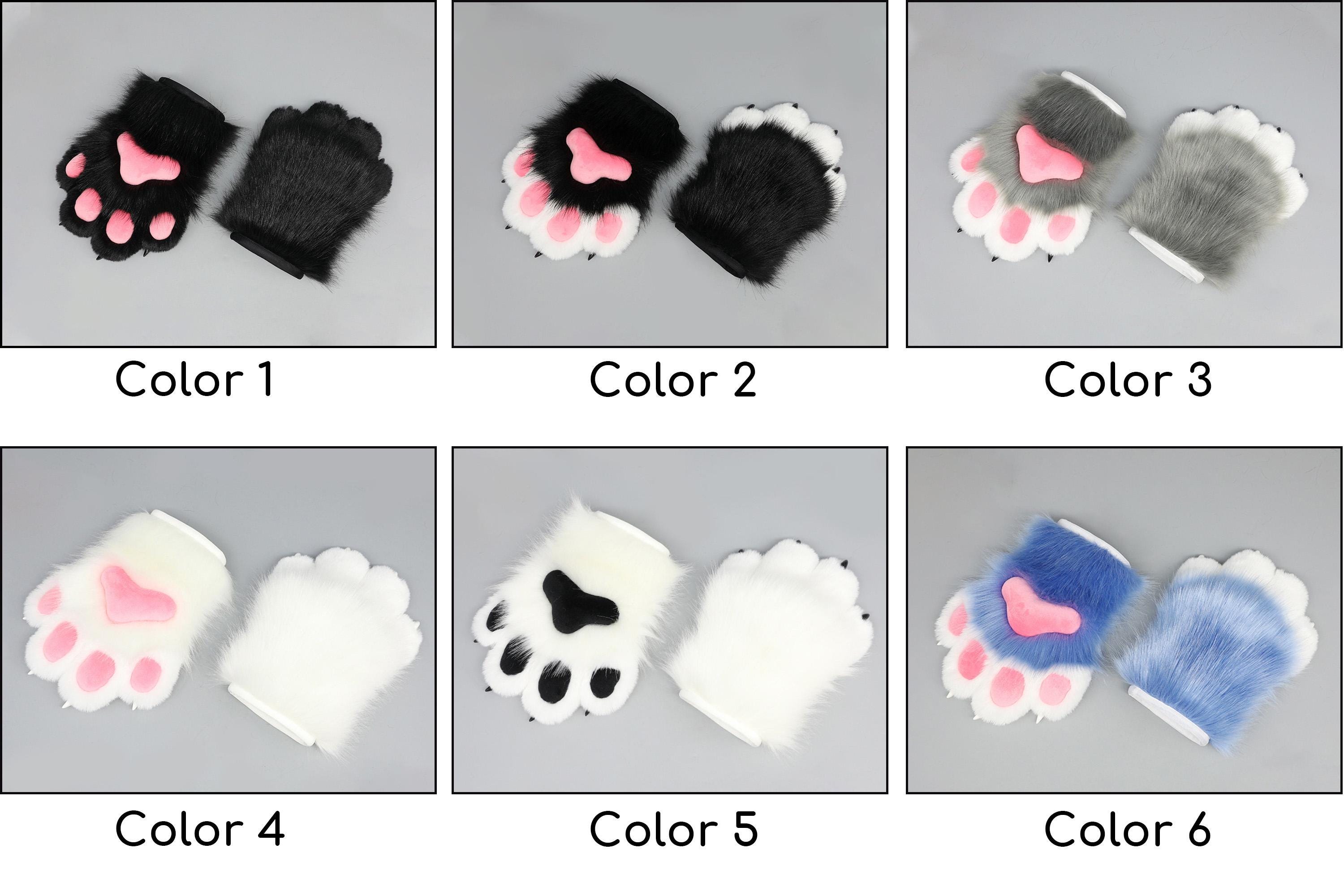 Gants Pattes De Chat En Fausse Fourrure - Avec Ongles, Pour Déguisement Halloween, Cosplay, Accessoire Mignon Et Chaud