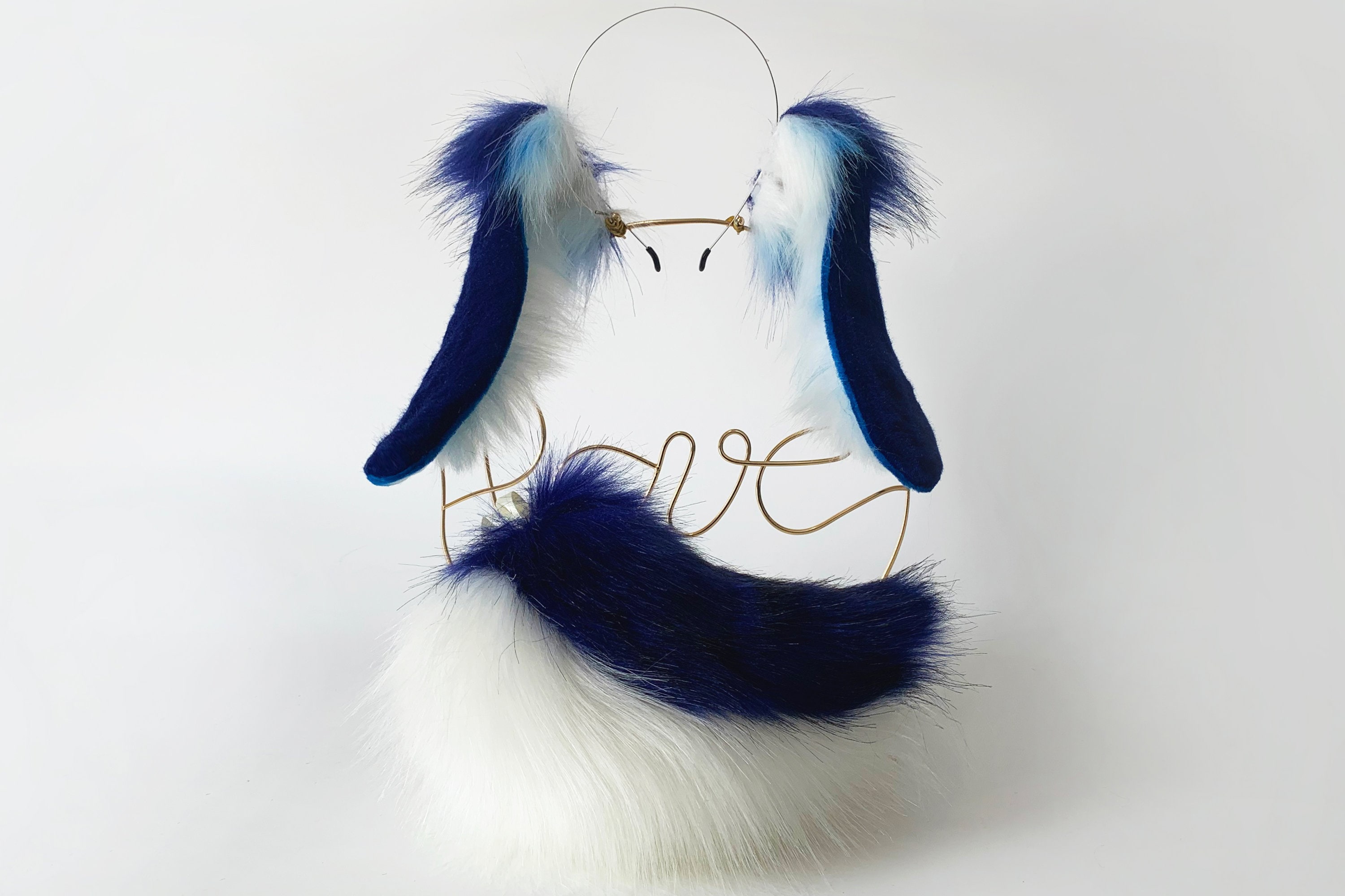 Blue Lop Bunny Ear Cosplay Bunny Petplay Ear and Tail Set Etsy