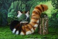 Realistic faux fur golden tiger ear and tail set tiger tail and ear therian tiger petplay animal cosplay tail and ear tiger kemonomimi ears