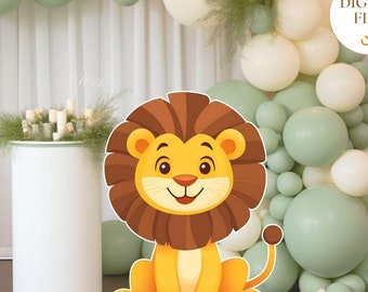 Safari Animals Cutout, Jungle Animal Cutouts, Cute Lion Big Decor, Safari Decor Cutouts, Safari Stand up Prop, Jungle Theme Birthday Party