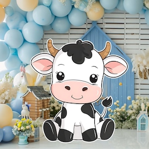 Boerderij verjaardag groot decor, boerderijdieren knipsel, decor boerderij feest, schattige hoogland koe rekwisieten, boerenerf verjaardag knipsel, decor babyshower, babyshower