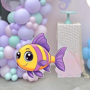Ocean Big Decor Cutout Bundle, Under the Sea Party Decorations, Sea Life Cutouts, Ocean Party Cutout, Birthday Party Stand Up Prop Printable