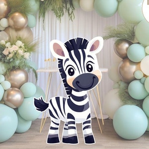 Safari Animal Cutout, Safari Zebra Big Decor, Safari Birthday Theme Decoration, Jungle Animals Cut Outs, Jungle Stand up Prop, Digital