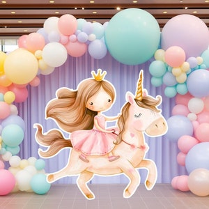 Princess Big Decor Cutout, Princess Birthday Decoration, Unicorn Big Decor, Princess Stand up Prop, Fairy Theme Birthday Decor, Baby Shower