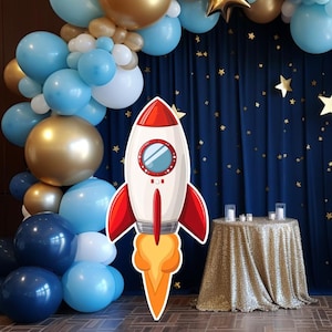 Space Rocket Big Decor, Astronaut Party Prop, Girl Astronaut Cutout, Outer Space Cutout Decor, Space Birthday Party Decor, Stand up Prop