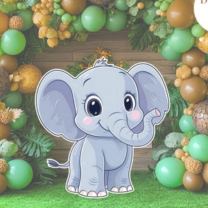 Safari Animals Big Decor, Jungle Animals Cutout Decor, Cute Elephant Cutout, Safari Party Decoration, Jungle Birthday Party Stand Up Prop