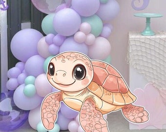 Wycinanka z motywem oceanu, wycięcie pod wodą, wycięcie z żółwiem morskim, przyjęcie urodzinowe w stylu oceanicznym, dekoracje z motywem zwierząt morskich, natychmiastowe pobranie