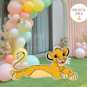 Recorte do Rei Leão, Decoração para Festa Simba, Decoração para Festa Rei Leão Simba, Festa de Aniversário, Suporte para Carrinho, Download Digital