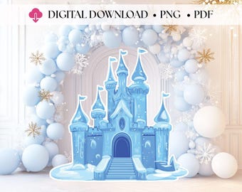 Gefrorenes Schloss Ausschnitt, Gefrorene Dekorationen Prinzessin Geburtstagsparty, Schloss Dekor, Stand up prop