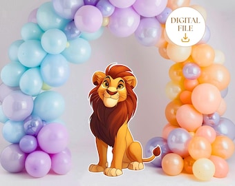 Safari Lion Cutout, Lion King Party Decor, Jungle Theme Birthday, Jungle Animal Cutout, Stand Up Prop, Digital Download