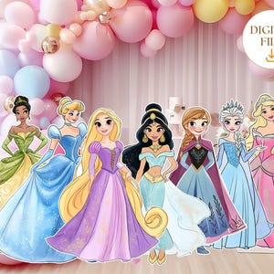 Big Decor Princess Cutout Bundle, Princess Theme Party Decor, Princess Birthday Decoration Baby Shower, Digital Downalod