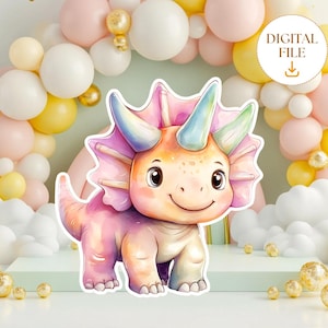 Dinosaur Cutouts for Baby Shower, Dinosaur Theme Birthday Party Decor, Baby Dino Cutout, Jurassic Party Decor Stand-up Prop Digital Download