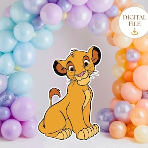 Lion King Cutout, Simba Cutout Decor, Lion King Theme Party Decoration, Birthday Party Baby Shower Stand Up Prop, Digital Download