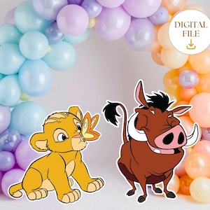 Lion King Cutouts, Simba Party Decor, Lion King Theme Party Decoration, Birthday Party, Stand Up Prop, Digital Download
