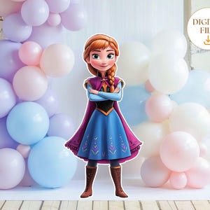 Recorte de Anna, recortes de Frozen, decoración de fiesta de Frozen, fiesta de cumpleaños de Frozen, recorte de Elsa, recorte de Olaf, utilería de personajes de Frozen