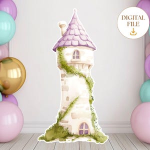 CASTLE BIG DECOR Cutout, Fairytale Birthday Party Decor, Princess Castle Tower Cutout Decor, Stand Up Prop Digital Download