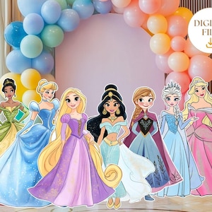 Big Decor Princess Cutout Bundle, Princess Theme Party Decor, Princess Birthday Decoration Baby Shower, Digital Downalod