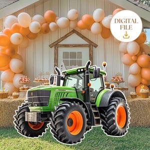 Farm Tractor Cutout, Farm Party Decor, Tractor Birthday Decorations, Farm Theme Stand Up Prop, Farm House Birthday Party Digital Download