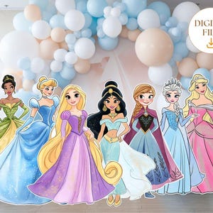 Big Decor Princess Cutout Bundle, Princess Theme Party Decor, Princess Birthday Decoration Baby Shower, Digital Downalod