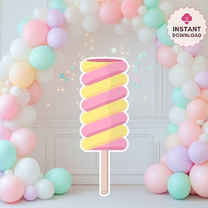 Lollipop Cutout, Sweet One Birthday Decor, Candyland Theme Decor, Candyland Birthday Party Stand Up Prop Digital Download