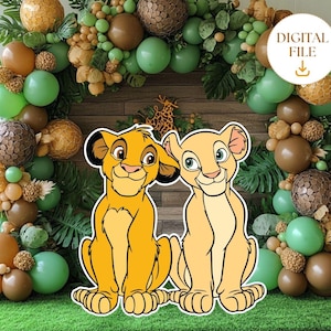 Lion King Cutout, Nala and Simba Cutout, Lion King Theme Party Decorations, Birthday Party Stand Up Prop, Digital Download