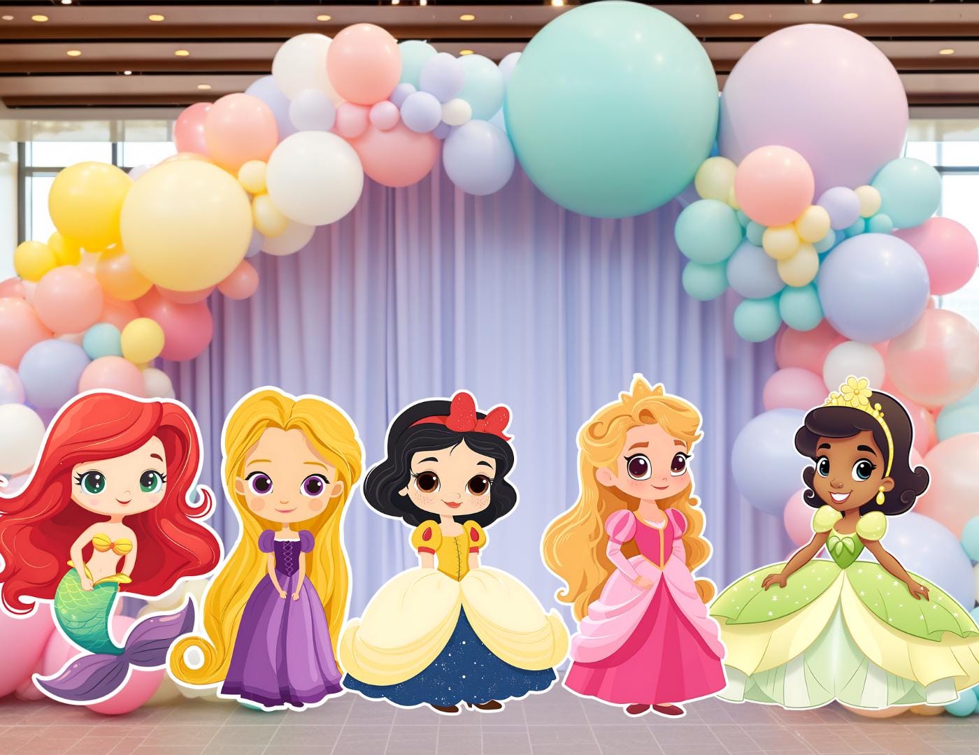Big Decor Princess Cutout Bundle, Cutout Decor Princess, Princes Birthday Decoration, Princess Backdrop Cutouts, Princess Standup Props