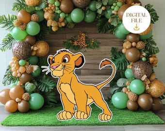 Lion King Birthday Cutout, Simba Cutout, Lion King Theme Party Decorations, Birthday Party Baby Shower Stand Up Prop, Digital Download