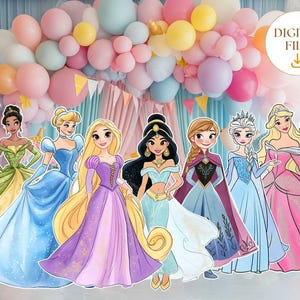 Big Decor Princess Cutout Bundle, Princess Theme Party Decor, Princess Birthday Decoration Baby Shower, Digital Downalod