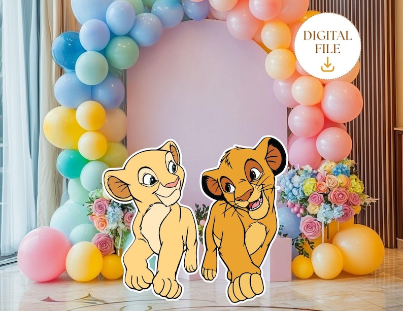 Lion King Cutout, Baby Simba Decor, Lion King Themed Party Decoration Birthday Party, Baby Shower Stand Up Prop, Digital Download