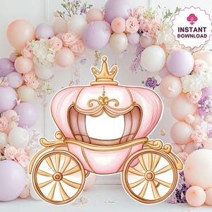 Kutsche Dekor Ausschnitt Prinzessin Geburtstagsparty große Prinzessin Kutsche Ausschnitt, Prinzessin Thema Ausschnitt, Instant Download