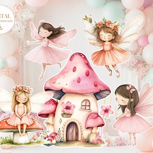 Fee große Dekor Ausschnitt Bundle Niedliche Fee Geburtstag Fee Party Dekoration Blumen Fee Prinzessin Fee Geburtstag Party Ausschnitte Sofort Download