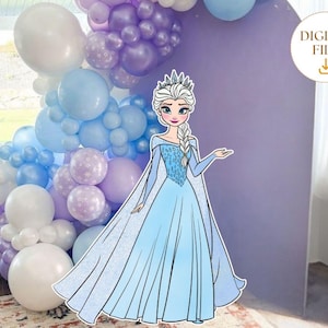 Elsa Cutout, Frozen Theme Decor, Frozen Party Decoration, Princess Birthday Party Baby Shower, Stand Up Prop, Digital Download