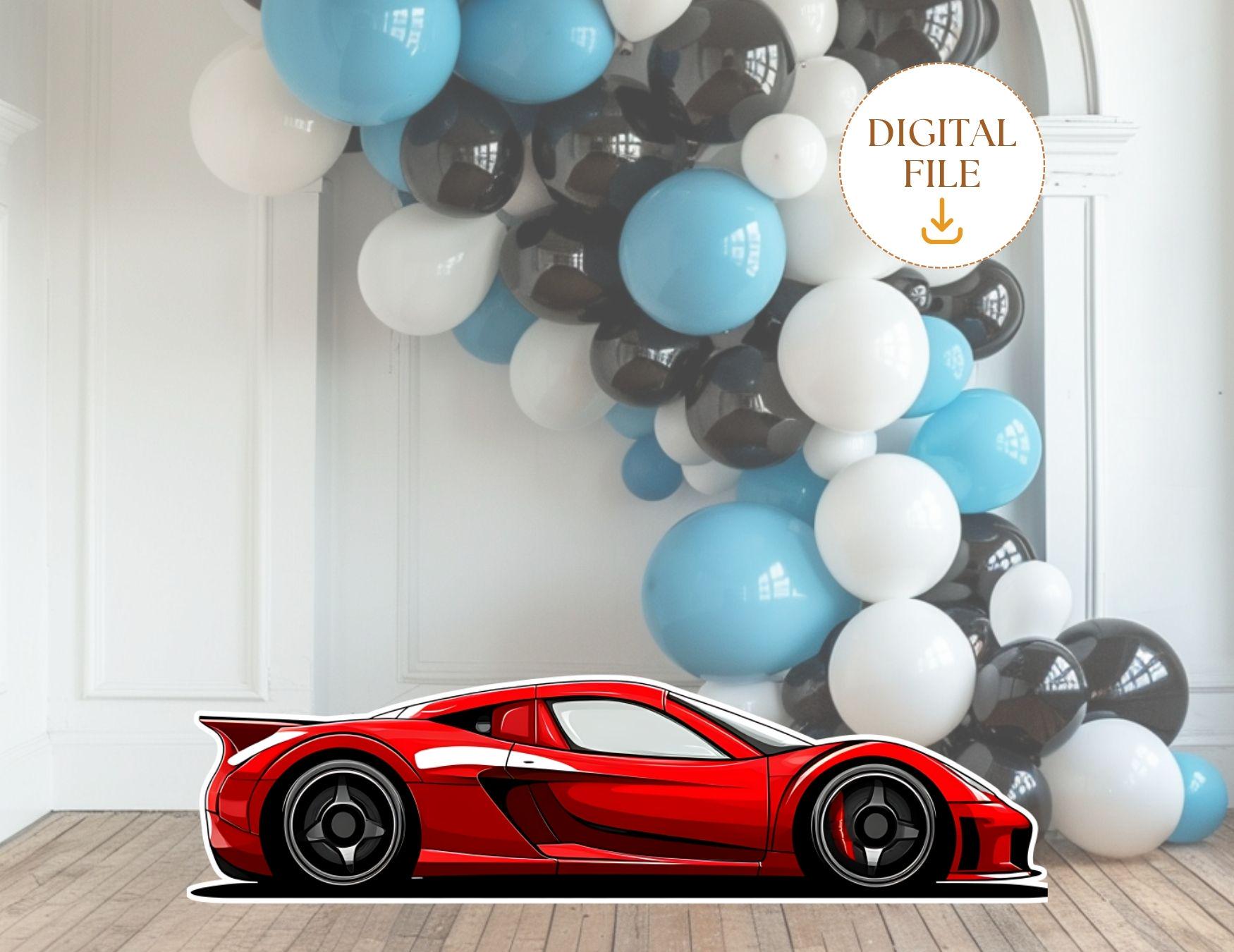 Car Racing Boy Standee Graphics Race Car Birthday Cutout, Racing Theme Party Decor, Red Car Standee ...