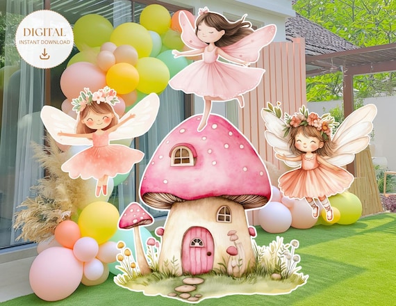 Fairy Big Decor Cutout Bundle Cute Fairy Birthday Fairy Party Decoration Floral Fairy Princess Fairy Birthday Party Cutouts Instant Download
