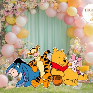 Winnie The Pooh Cutout Decor, Classic Winnie the Pooh Cutout, Baby Shower, Pooh Birthday Party Stand Up Prop Digital Downlad