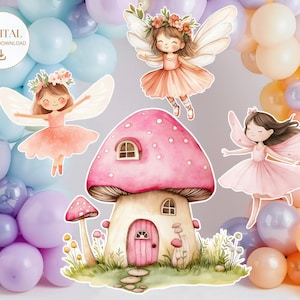 Fairy Big Decor Cutout Bundle Cute Fairy Birthday Fairy Party Decoration Floral Fairy Princess Fairy Birthday Party Cutouts Instant Download