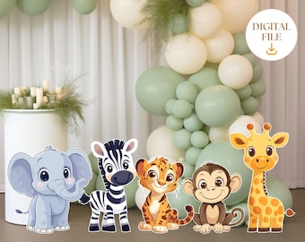 Jungle Animals Big Decor Bundle, Safari Animal Birthday Decor, Safari Theme Cutouts, Wild One Birthday Decor, Jungle Safari Cutouts