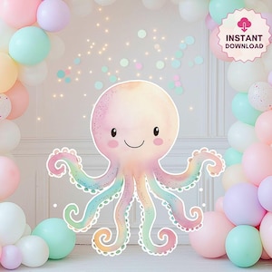 Under The Sea Birthday Party Cutout, Ocean Birthday Decor, Mermaid Party Decor, Ocean Theme Baby Shower Birthday Party Instant Download