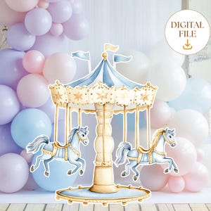 Karussell GROSSE DEKOR Ausschnitt Prinzessin Geburtstagsparty, Karneval-Geburtstags-Ausschnitt, Baby-Dusche Magische Blumenprinzessin Instant Download
