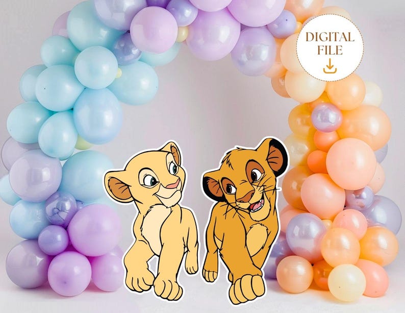 Lion King Cutout, Baby Simba Decor, Lion King Themed Party Decoration Birthday Party, Baby Shower Stand Up Prop, Digital Download