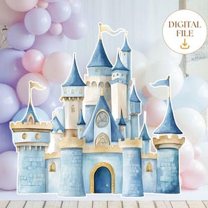 Castle Cutout, Princess Castle Cutout Decor, Princess Party Decoration, Castle Backdrop Stand Up Prop, Digital Download