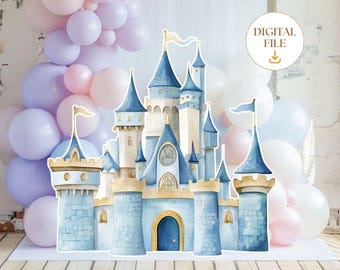 Castle Cutout, Princess Castle Cutout Decor, Princess Party Decoration, Castle Backdrop Stand Up Prop, Digital Download