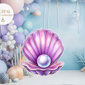 OCEAN BIG DECOR Cutout Under the sea Party Decorations Birthday Ocean Party Theme Decor Standup Props Instant Download printable